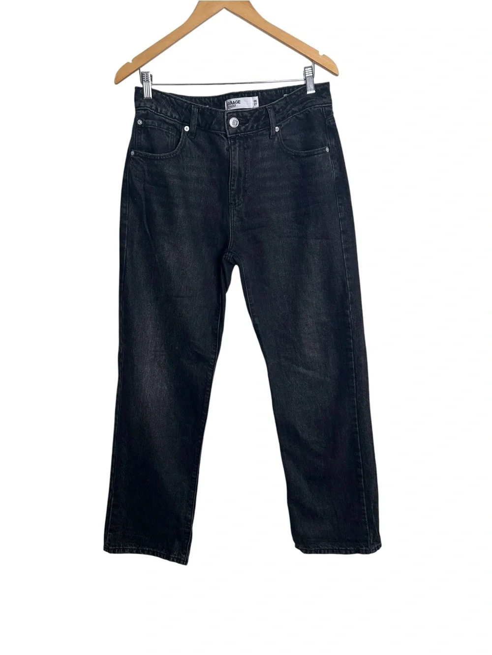 GARAGE Cinder Black Denim Slouchy Straight Leg Jean Women’s Size 5/27 - Picture 3 of 8
